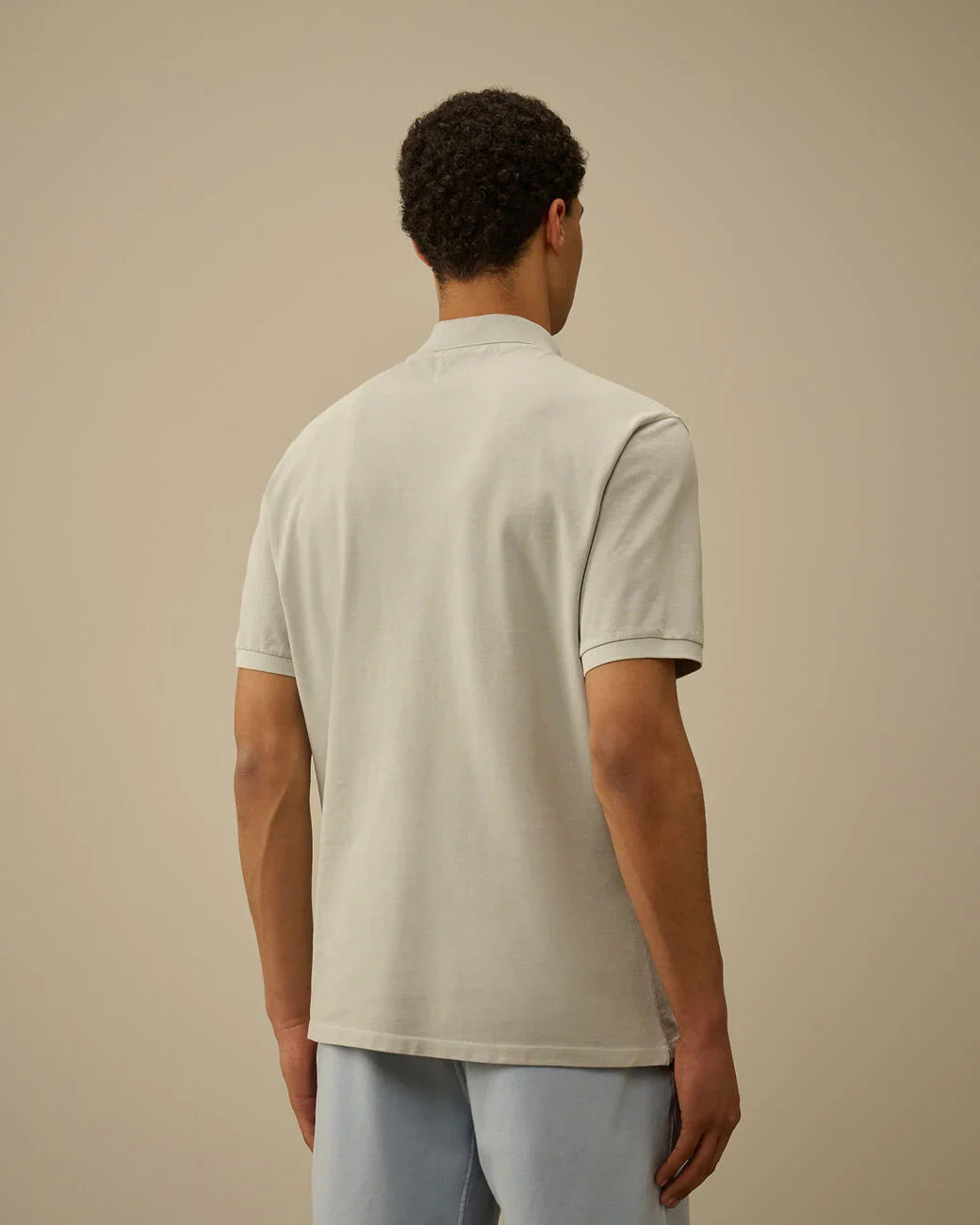 Cp Company 180A Resist Dyed Polo Shirt In Blue Fox
