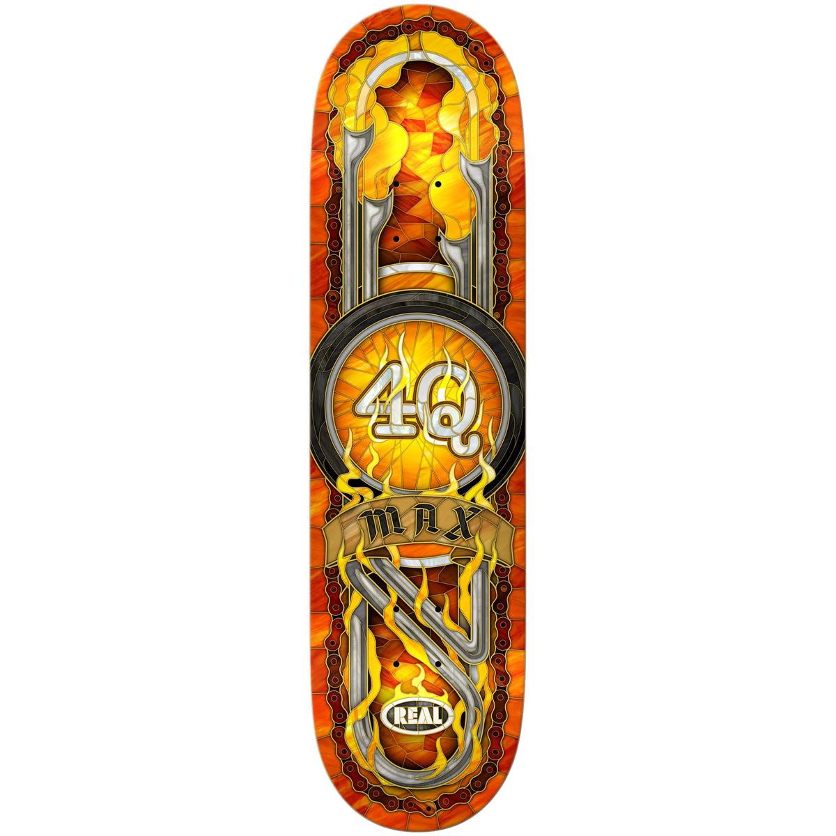 Real Skateboard Deck Max Schaaf 4Q Cathedral 8.5" x 31.85"