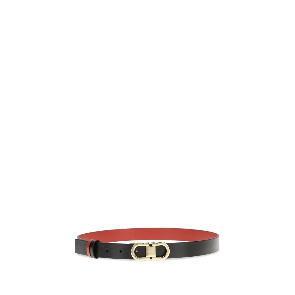 Ferragamo Black Calf Leather Bos Taurus Regular Belt