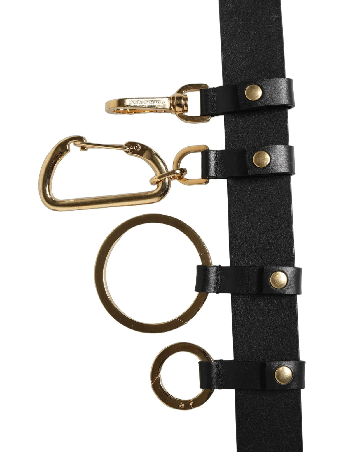 Dolce & Gabbana Black Calf Leather Gold Metal Buckle Men Belt