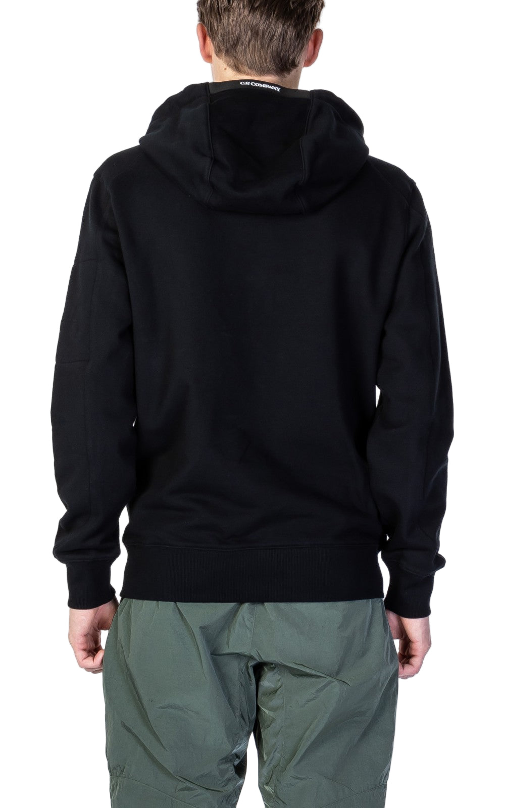 Cp Company Heavy Lens Overhead Hoodie In Black
