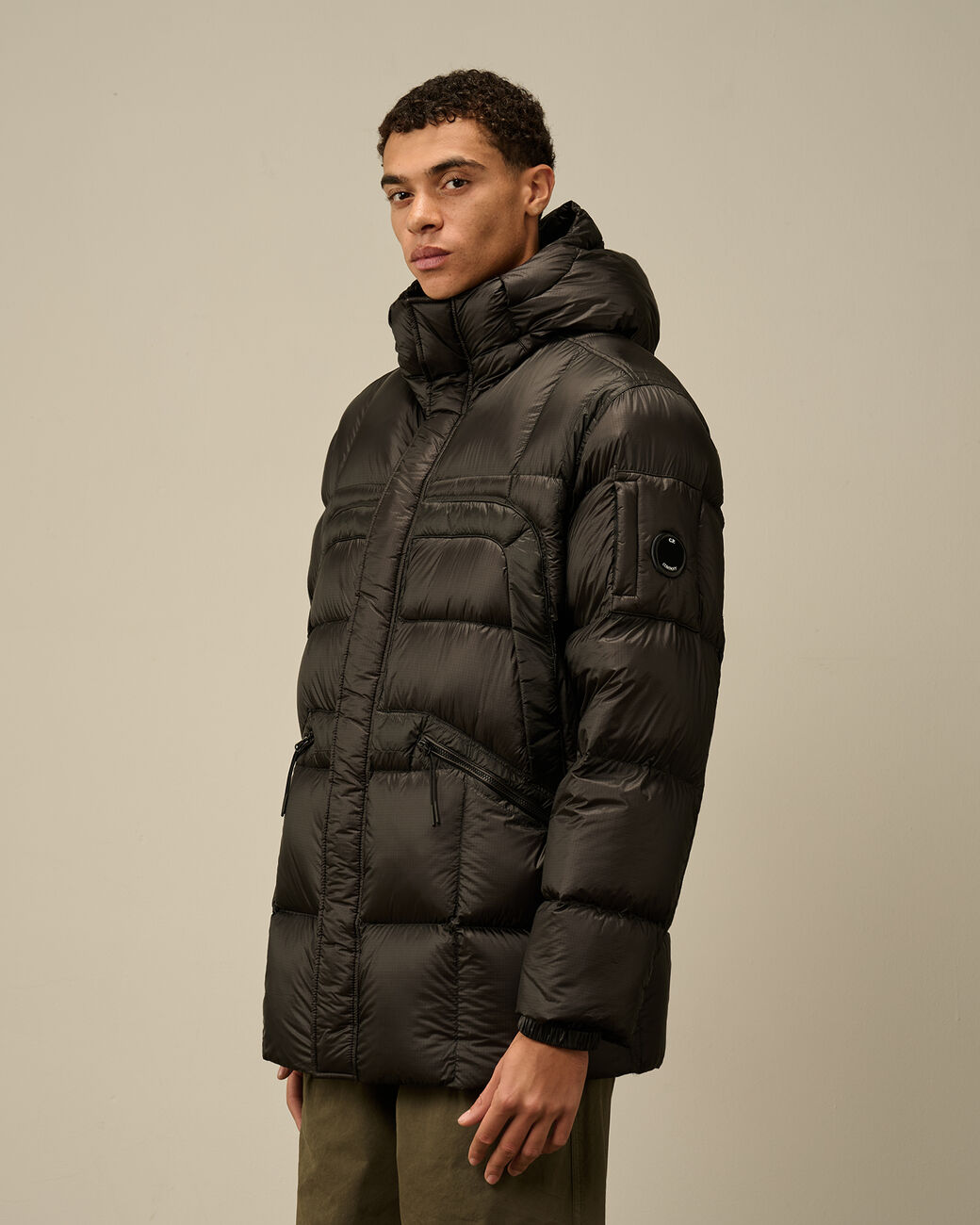 D.D. Shell Hooded Long Down Jacket Black