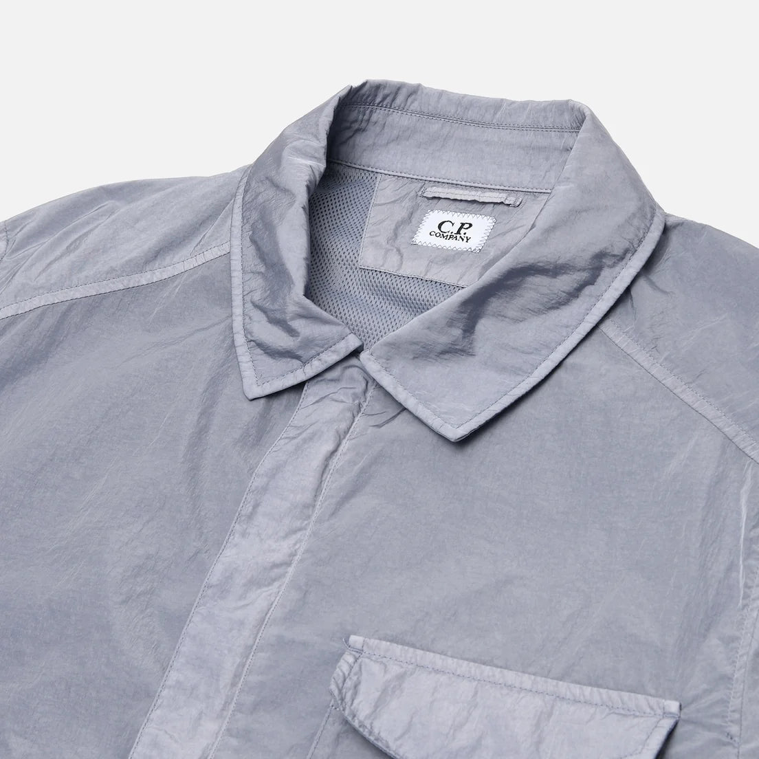 Cp Company 095A Chrome-R Full Zip Overshirt in Lavender with Certi logo