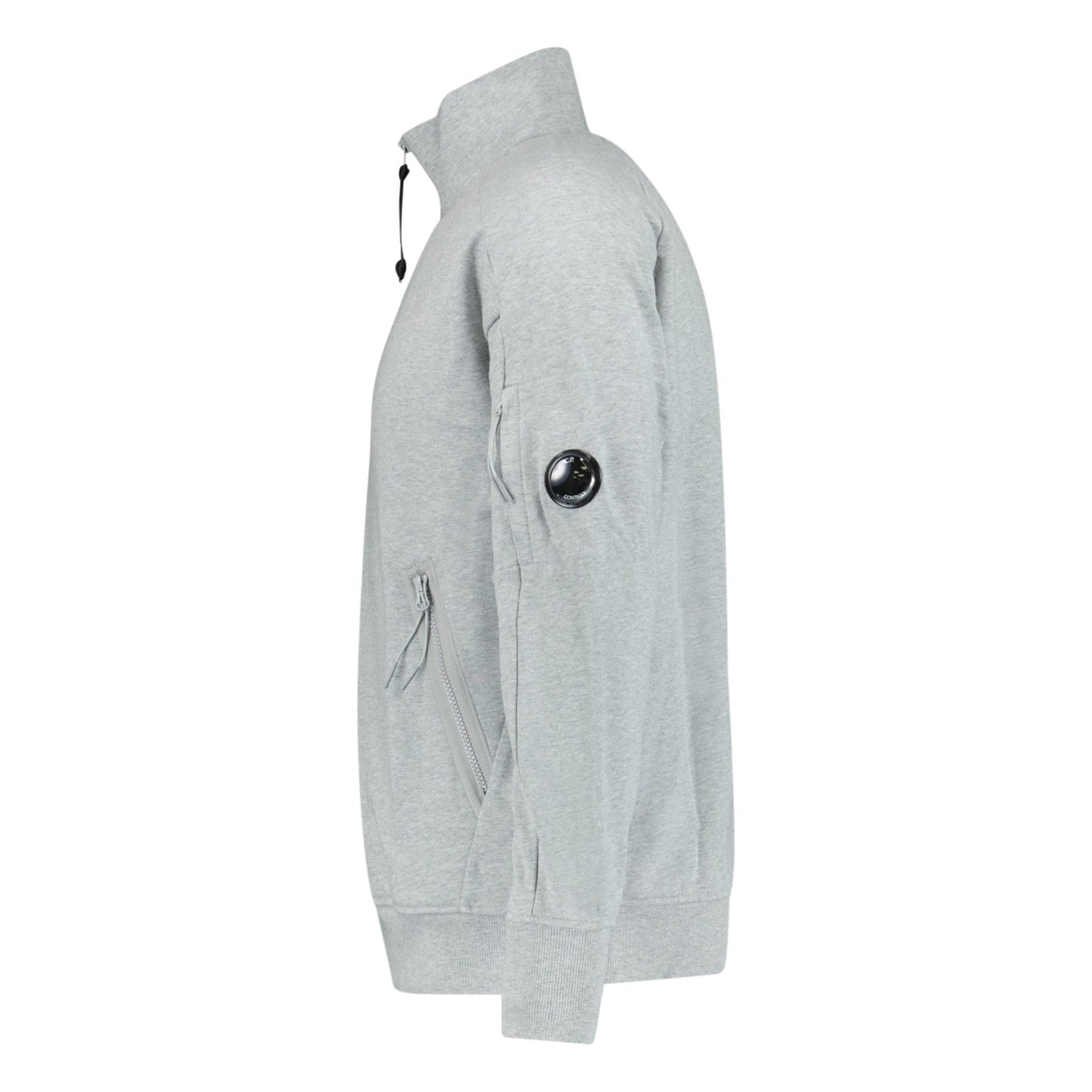 Cp Company 16cm Diagonal Raised Quarter Zip Lens Sweatshirt In Grey M93