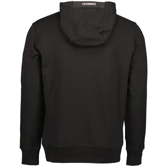 Cp Company 16cm Diagonal Raised Lens Overhead Hoodie In Black