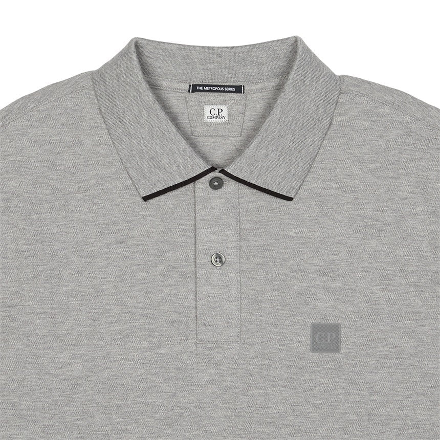 Cp Company 001A Metropolis Stretch Piquet Polo Shirt In Graphite