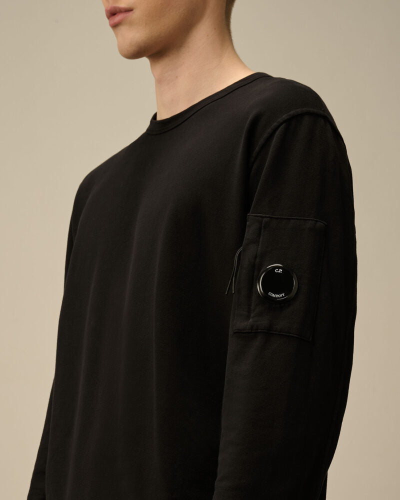 Cp Company 019A Light Fleece Lens Sweatshirt In Black