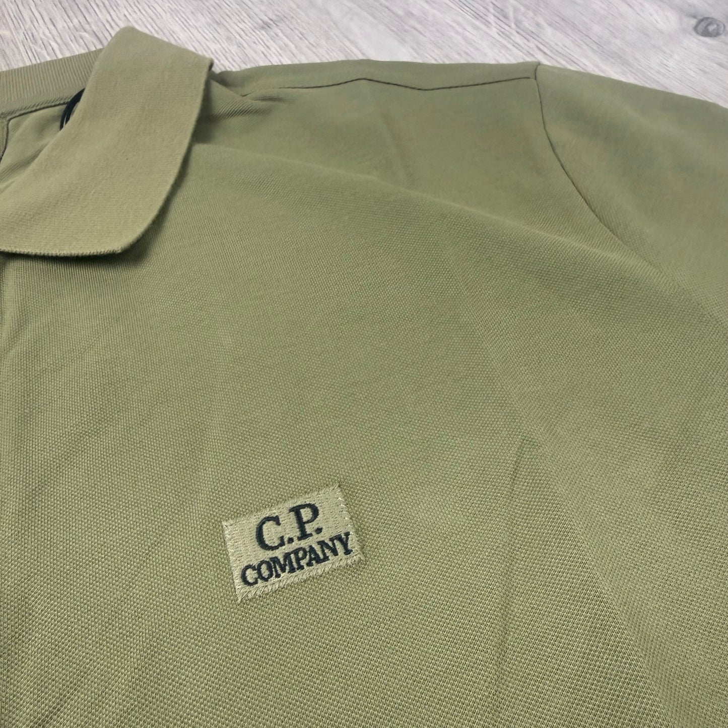 CP Company Piquet Polo Shirt - Dried Herb