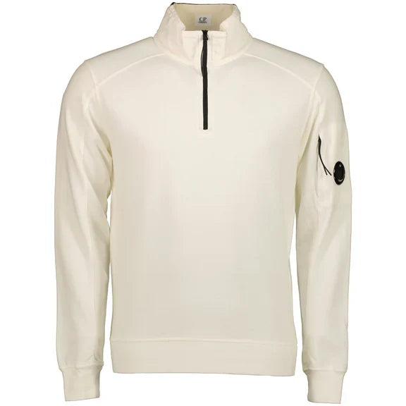 Cp Company 16Cm Light Fleece Lens Quarter Zip White