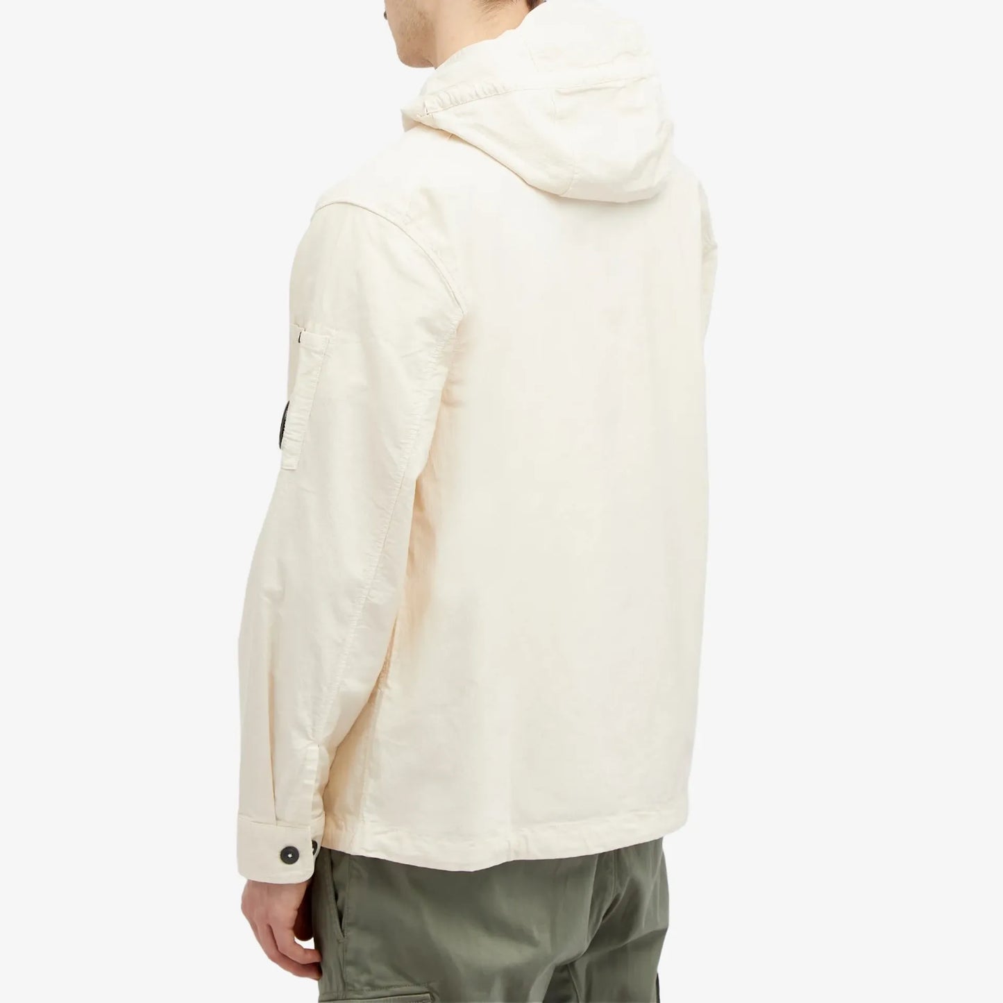 Cp Company 156A Ottoman Hooded Lens Overshirt In Pistachio Shell