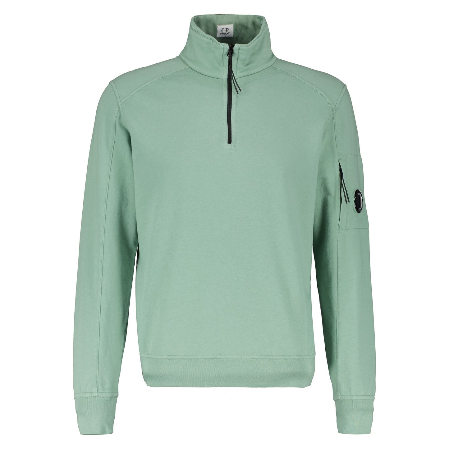 Cp Company 16Cm Light Fleece Lens Quarter Zip Green Bay
