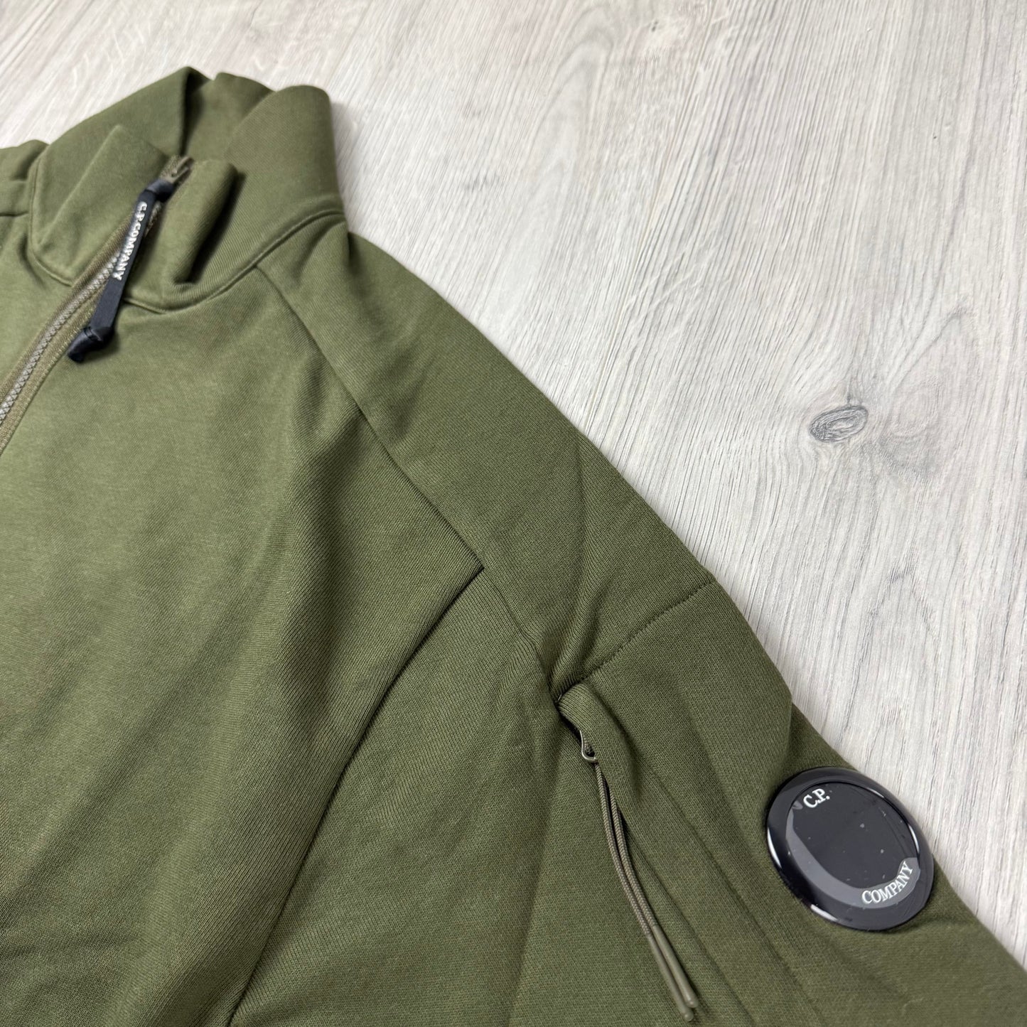 CP Company Raised Fleece Zip Sweatshirt - Ivy Green