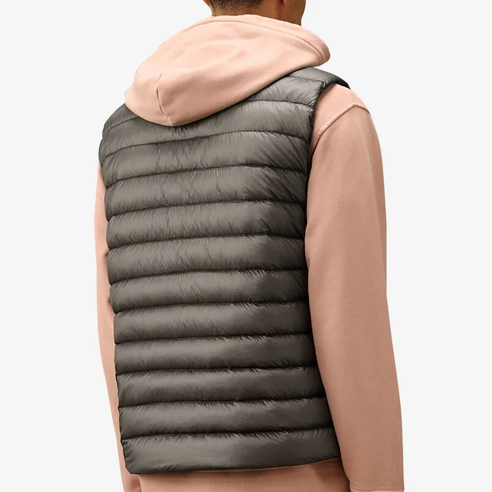Cp Company 201A D.D Shell Lens Down Gilet In Smoked Pearl with Certilogo