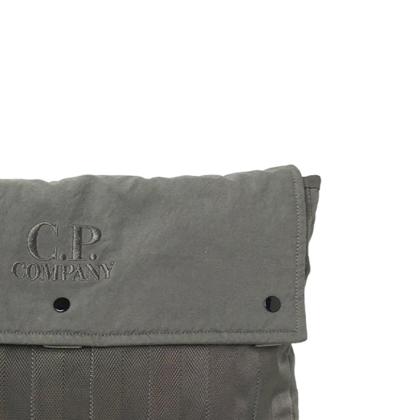Cp Company Logo Herringbone Messenger Bag In Smoked Pearl with Certilogo