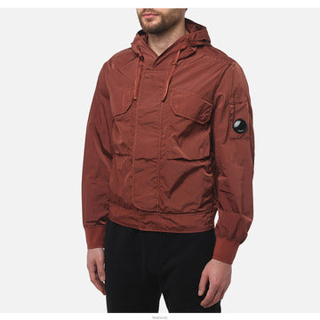 Cp Company 011A Chrome-R Hooded Lens Jacket In Sable
