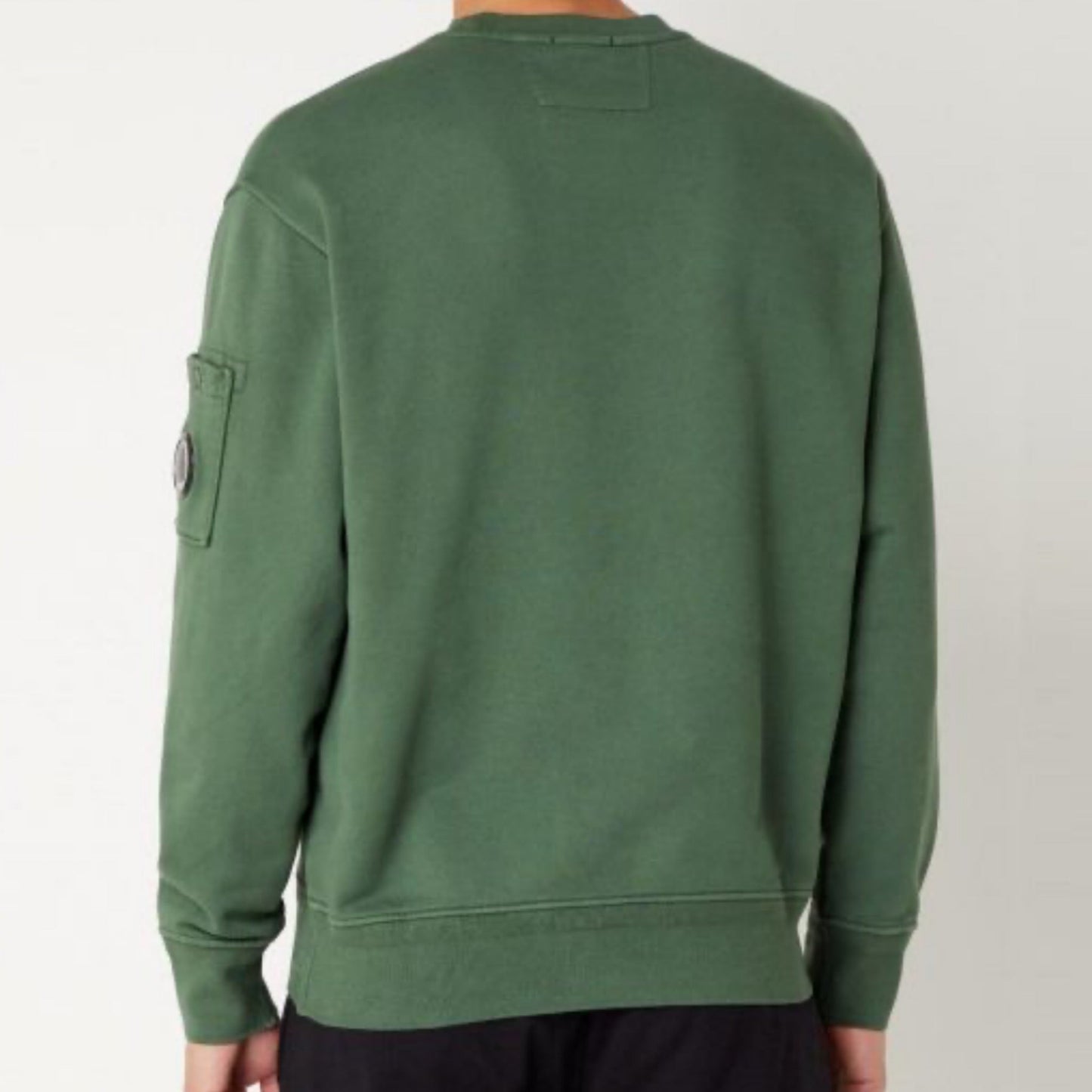 Cp Company Loose Fit Lens Diagonal Fleece Resist Dyed Sweatshirt In Duck Green