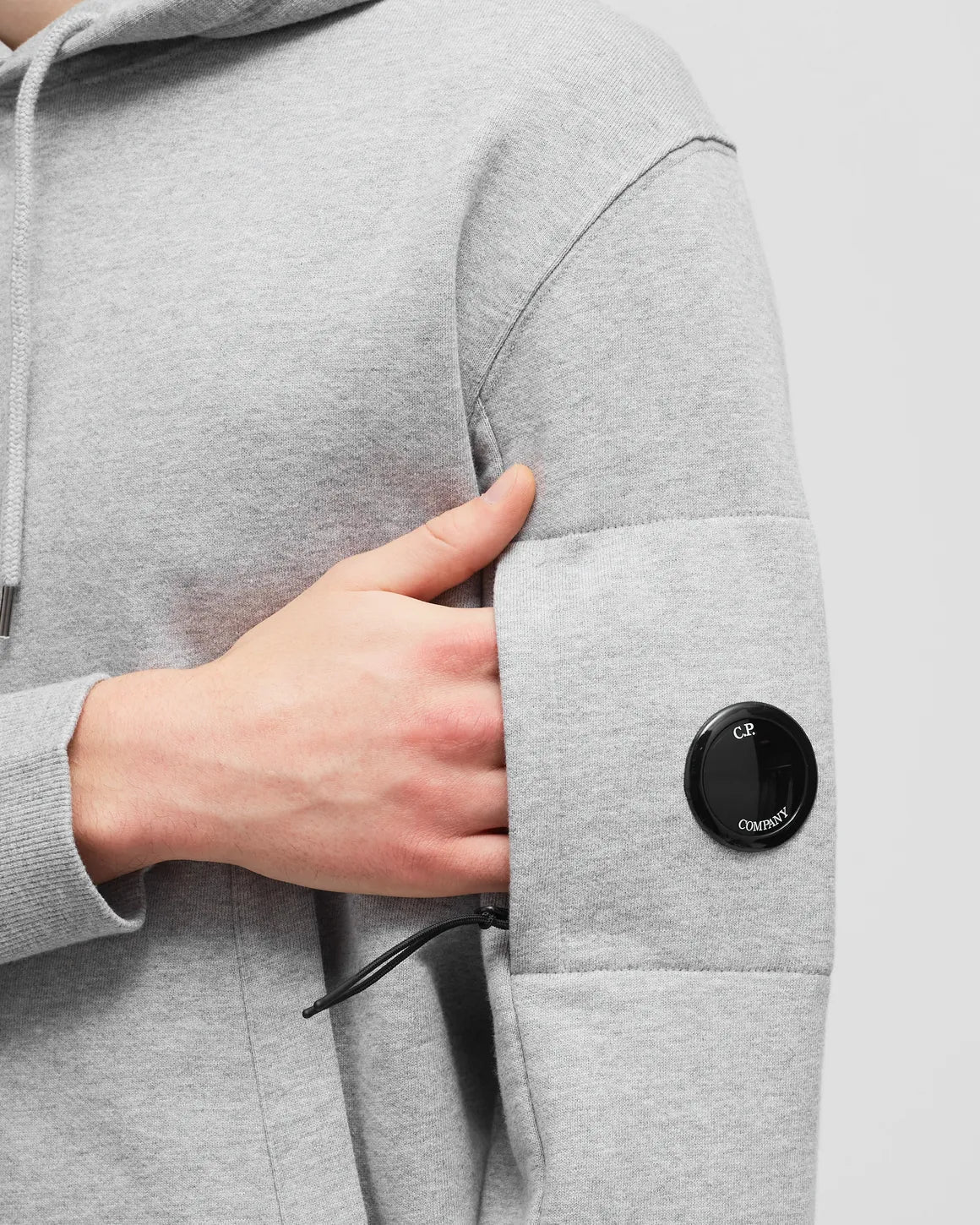 Cp Company 16cm Diagonal Raised Lens Overhead Hoodie In Grey M93