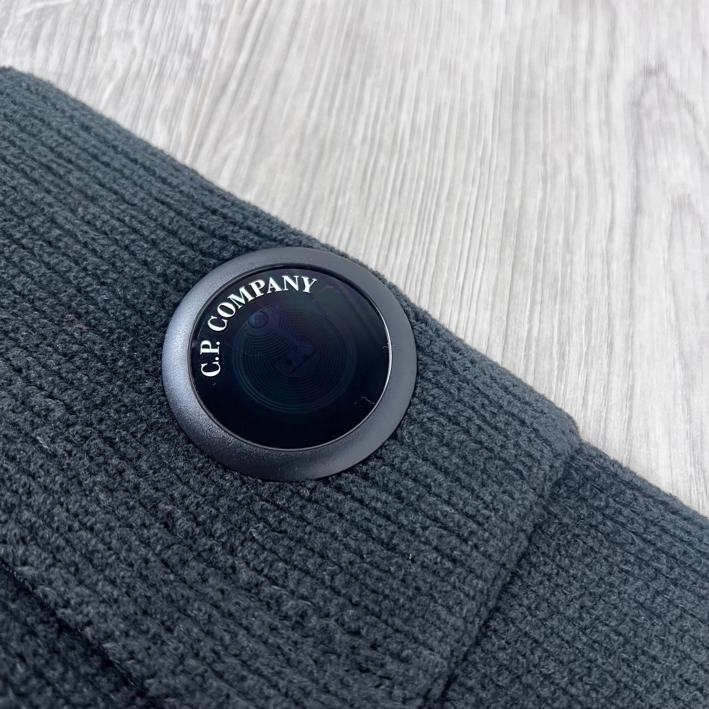 CP Company Chenille Knit Polo - Black