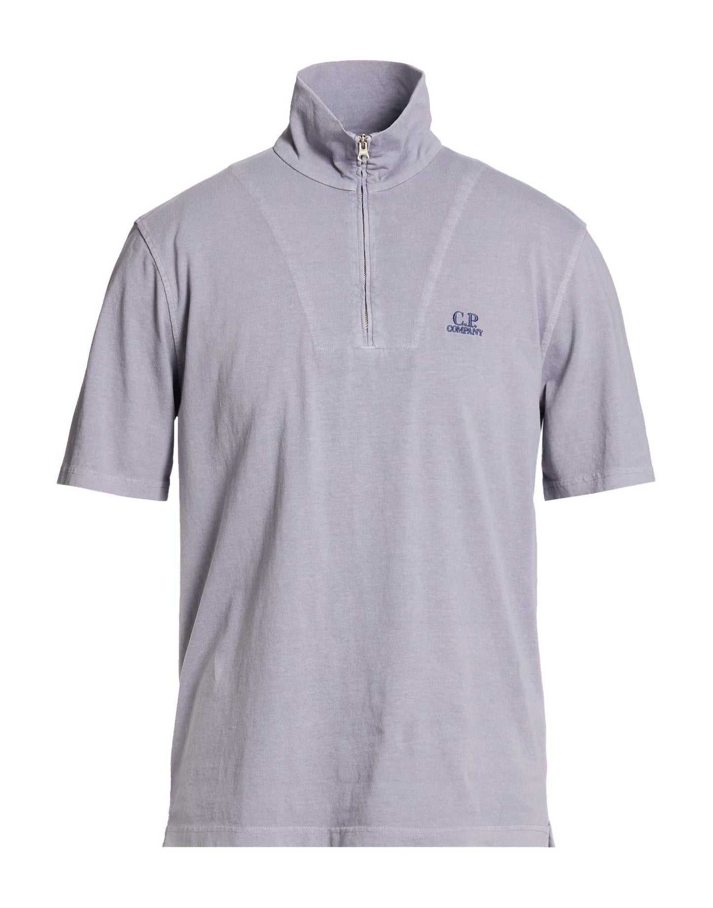 Cp Company 291A Half Zip Polo Shirt In Lavender with Certilogo