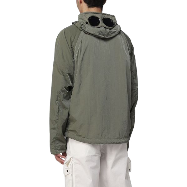 Cp Company Goggle Hooded Chrome Jacket In Bronze Green