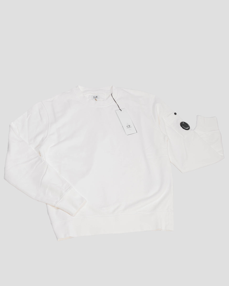 Brushed & Emerized Diagonal Fleece Lens Sweatshirt Gauze White