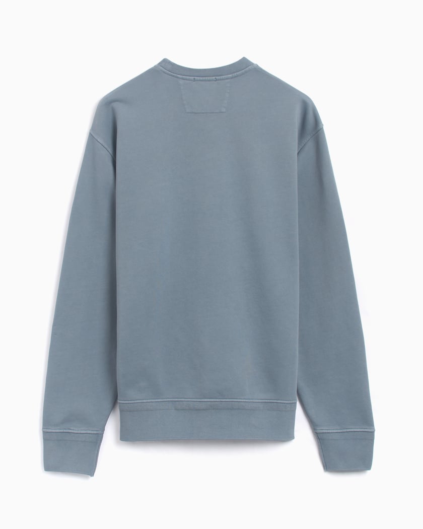 Cp Company Brushed Emerised Resist Dyed Embroidered Logo Sweatshirt In Flint Stone