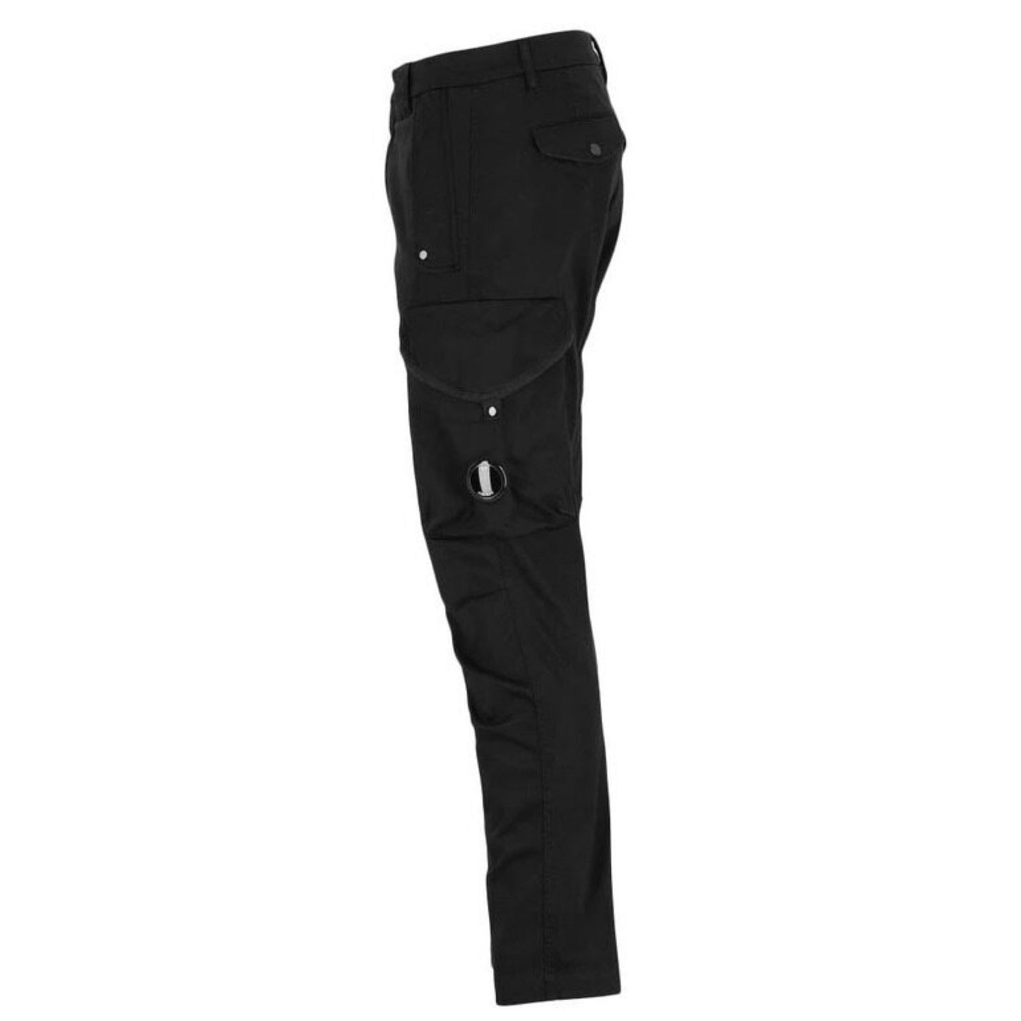 Cp Company 058A Stretch Satin Lens Cargo Pants In Black