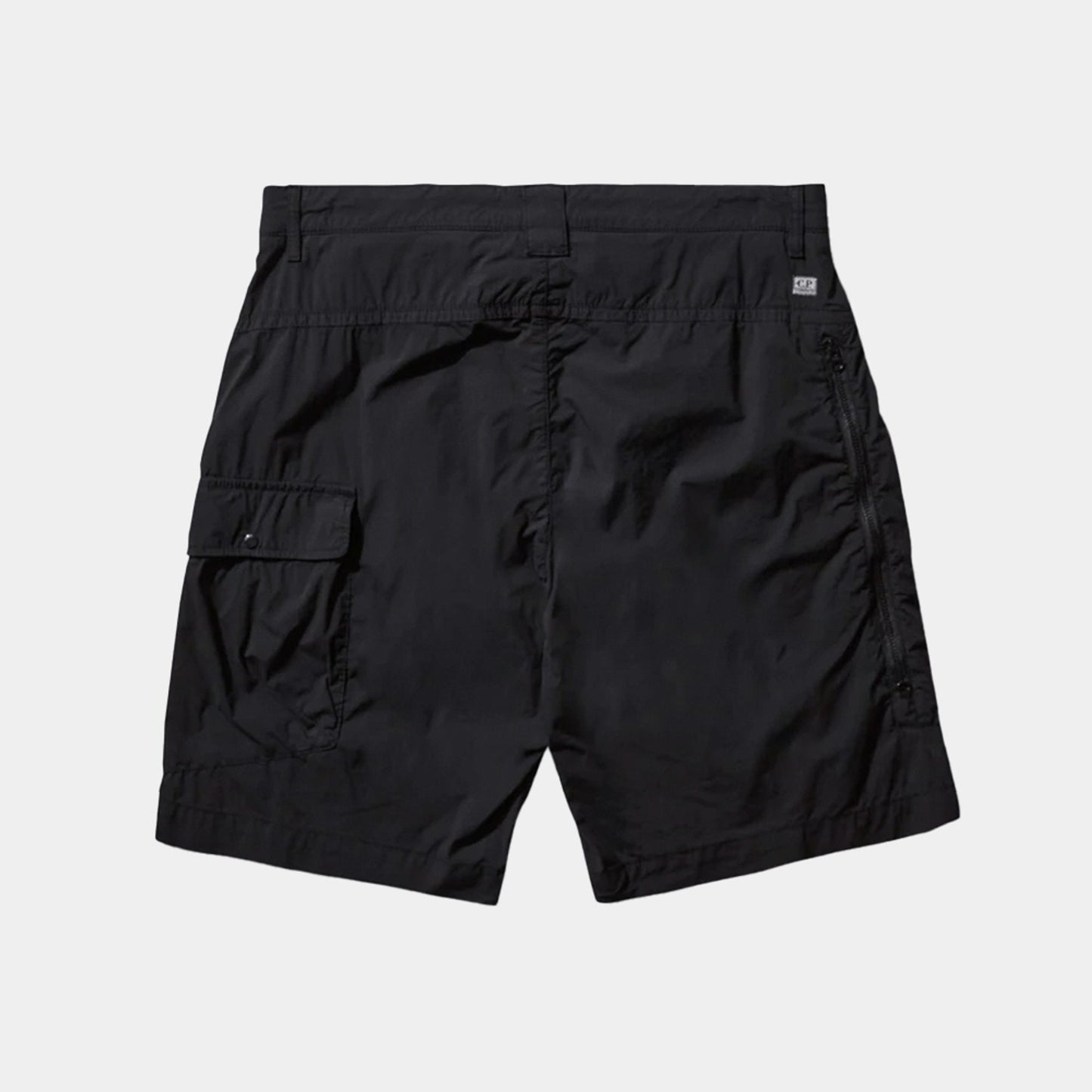 Cp Company 111A 50 Fili Lens Cargo Shorts In Black
