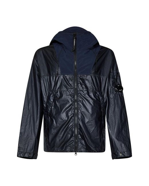 Cp Company Cs II Hooded Lens Jacket In Navy with Certilogo