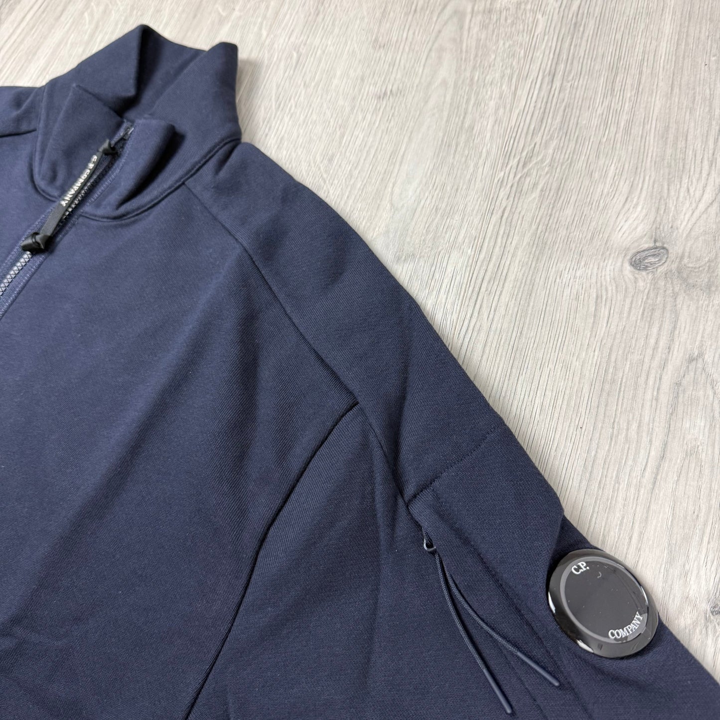CP Company Raised Fleece Zip Sweatshirt - Navy