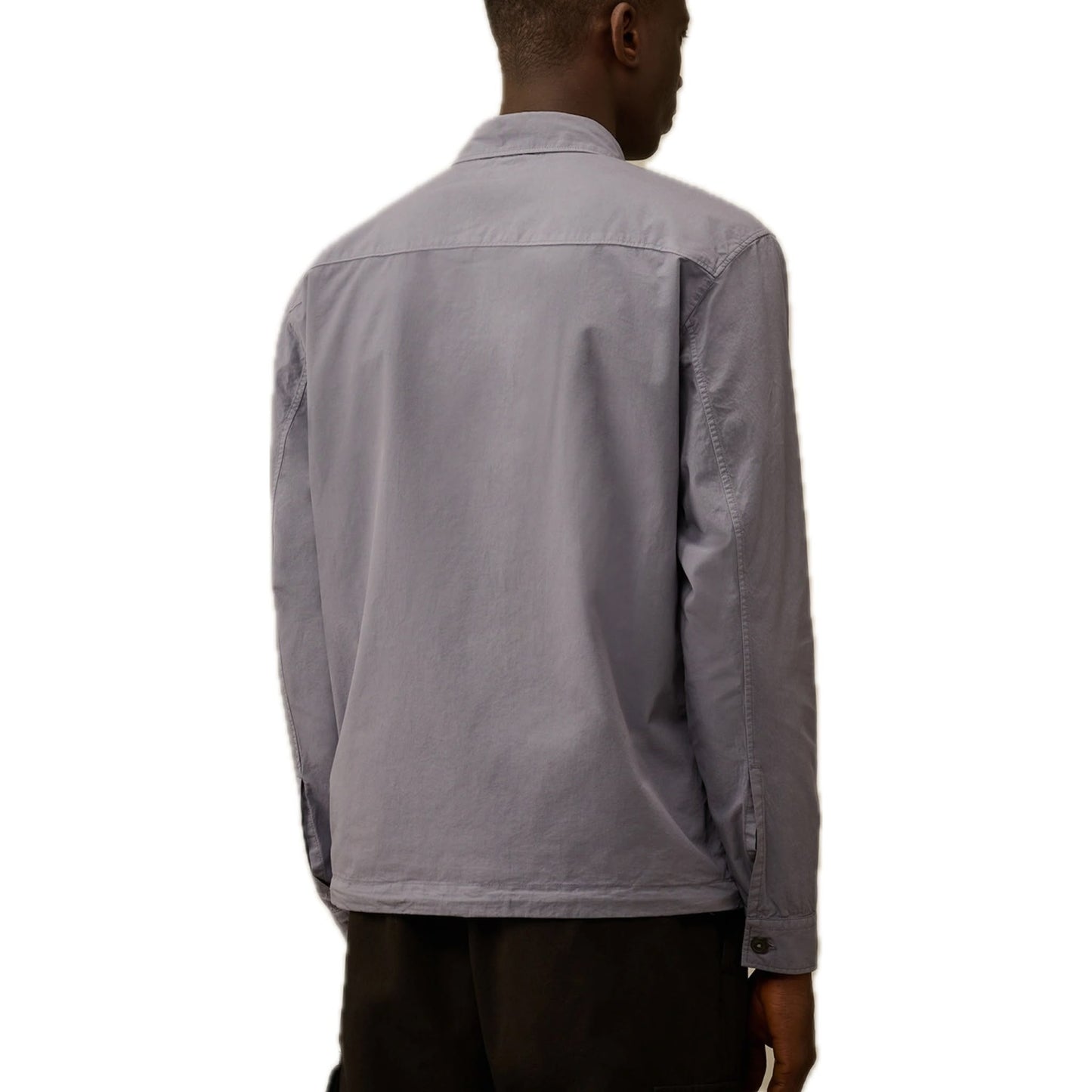 Cp Company 142A Organic Cotton Gabardine Overshirt With Certilogo Lavender