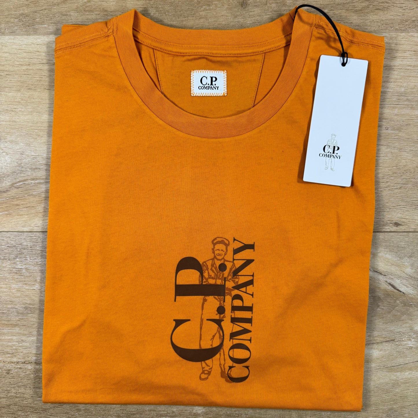 C.P. Company 30/1 Jersey T-Shirt in Desert Sun - Orange