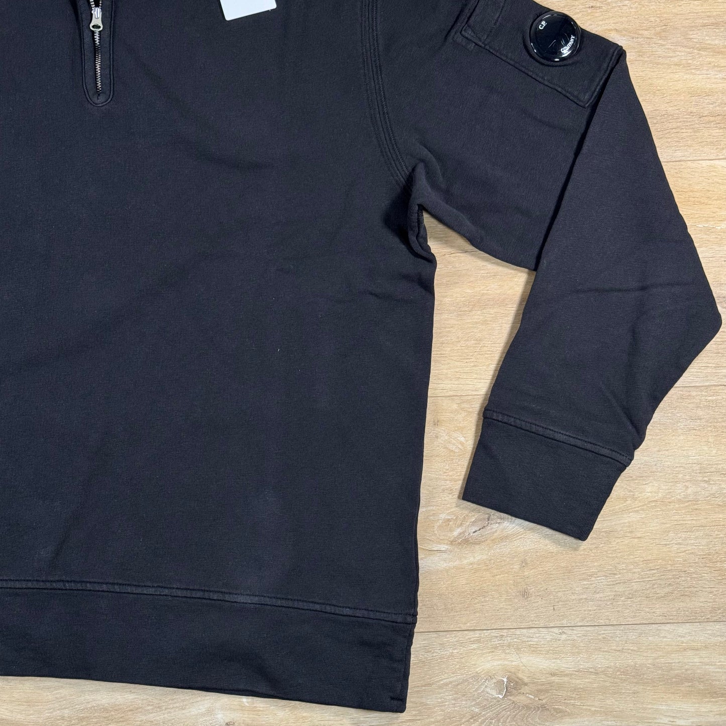 C.P. Company Malfile Fleece Half-Zip Lens Sweatshirt in Black