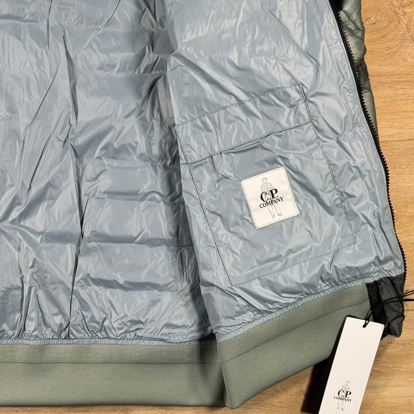 C.P. Company D.D. Shell Lens Down Jacket in Silver Blue