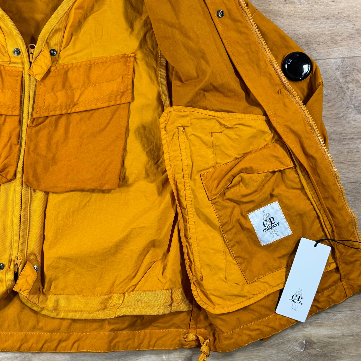 C.P. Company Twill Hooded Lens Jacket in Desert Sun - Orange