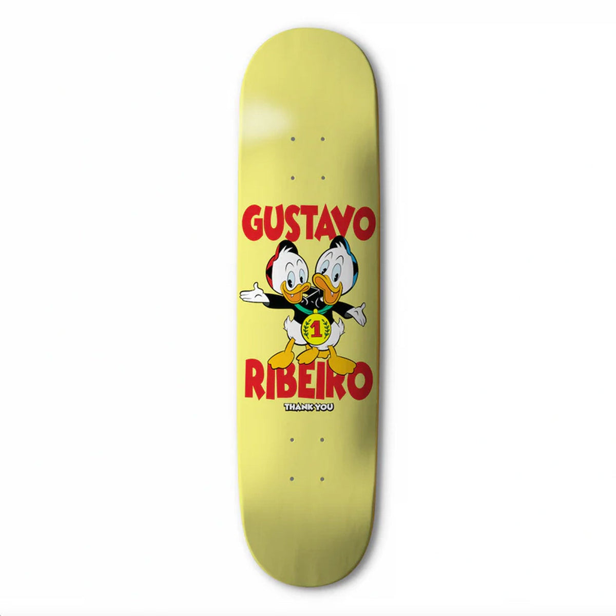 Thank You Skateboard Deck Ribiero Twins Yellow 8.25" x 31.875"