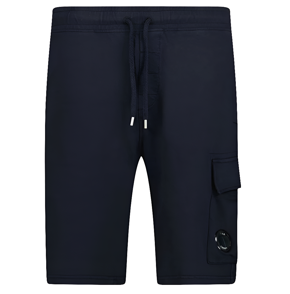 Cp Company Light Fleece Lens Shorts in Navy