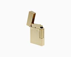 Ligne 2 Small Microdiamond Head Yellow Gold Lighter/Briquet C18692