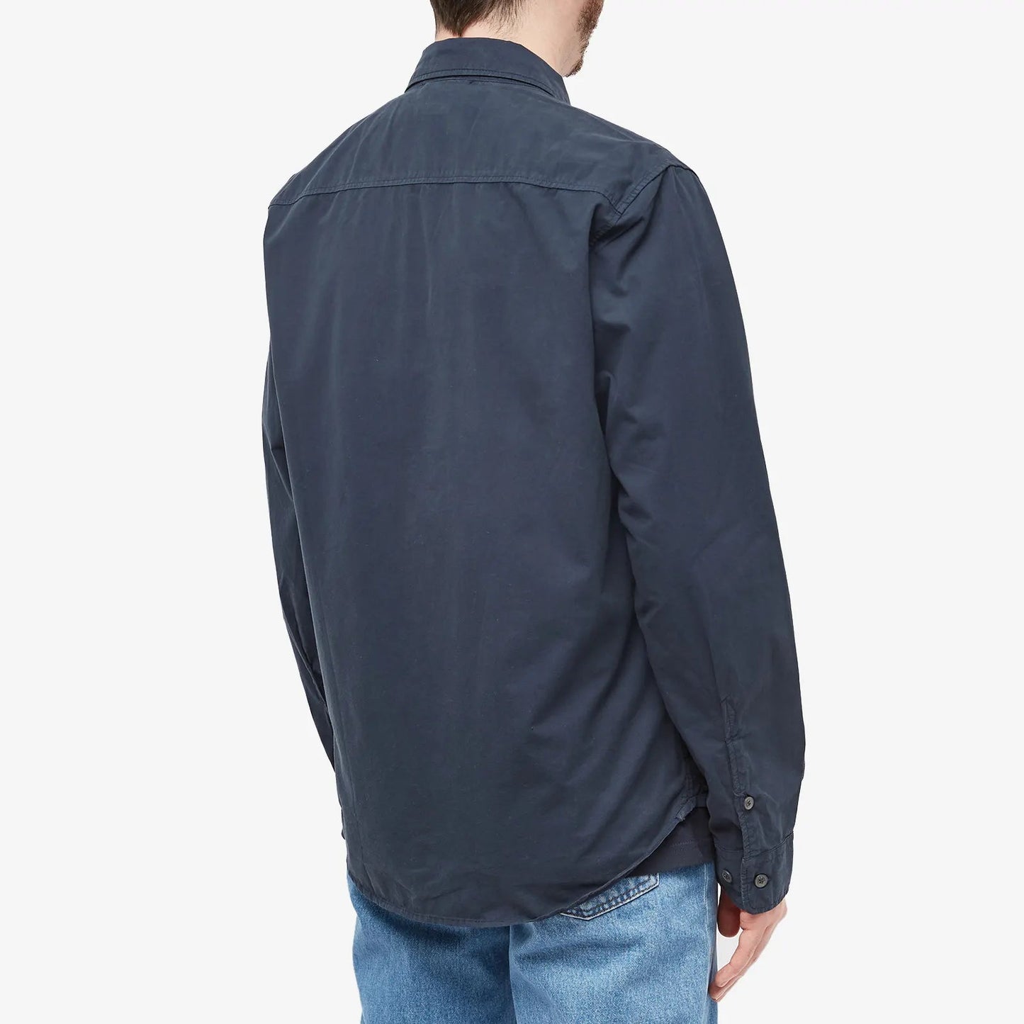 Cp Company Gabardine 158A Full Zip Lens Overshirt In Navy