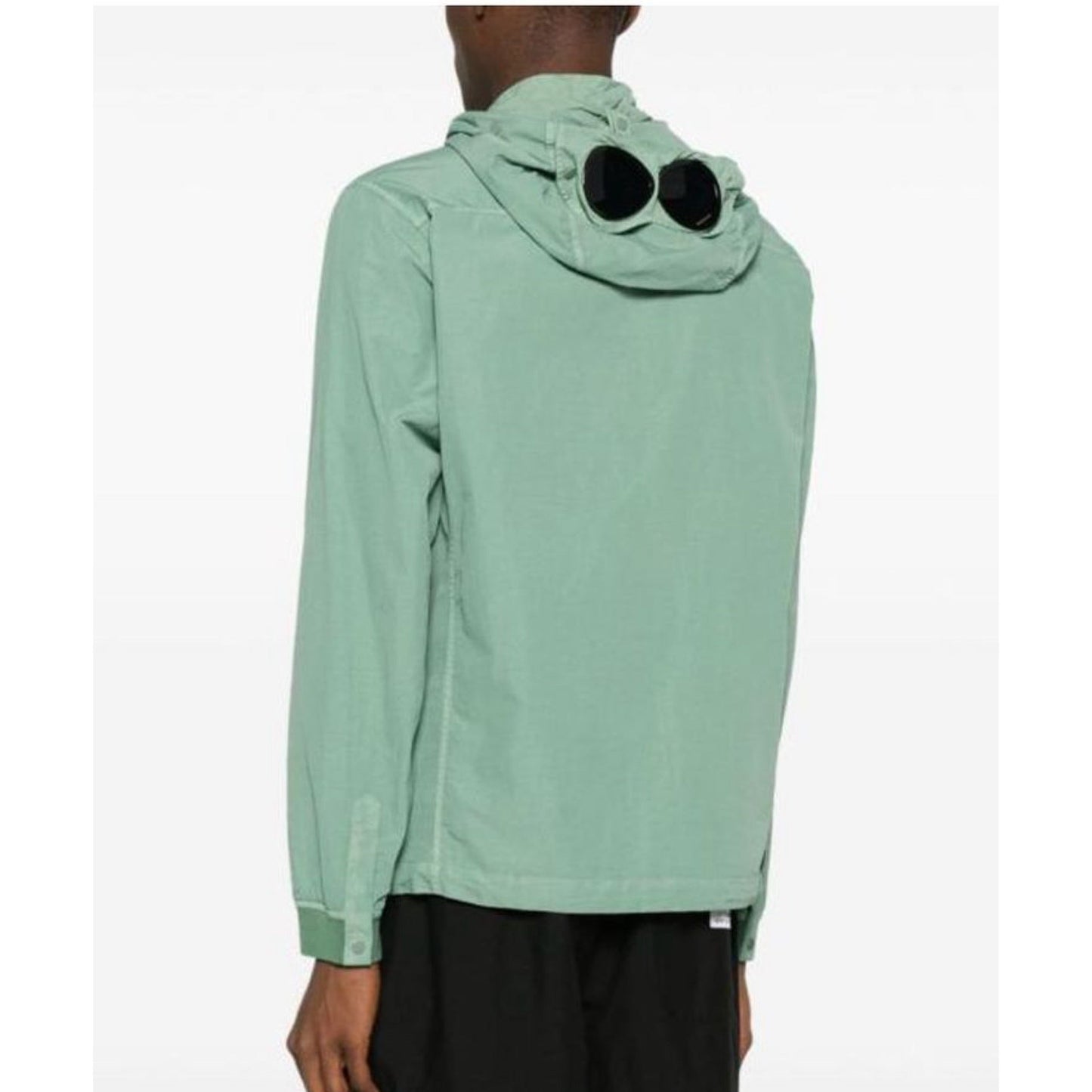 Cp Company 018A Flatt Nylon Goggle Overshirt In Green Bay