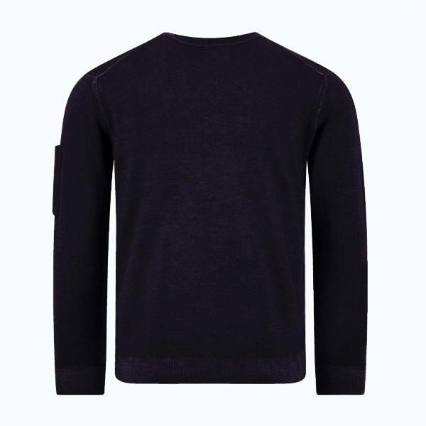Cp Company Extrafine Merino Wool Lens Sweatshirt In Black