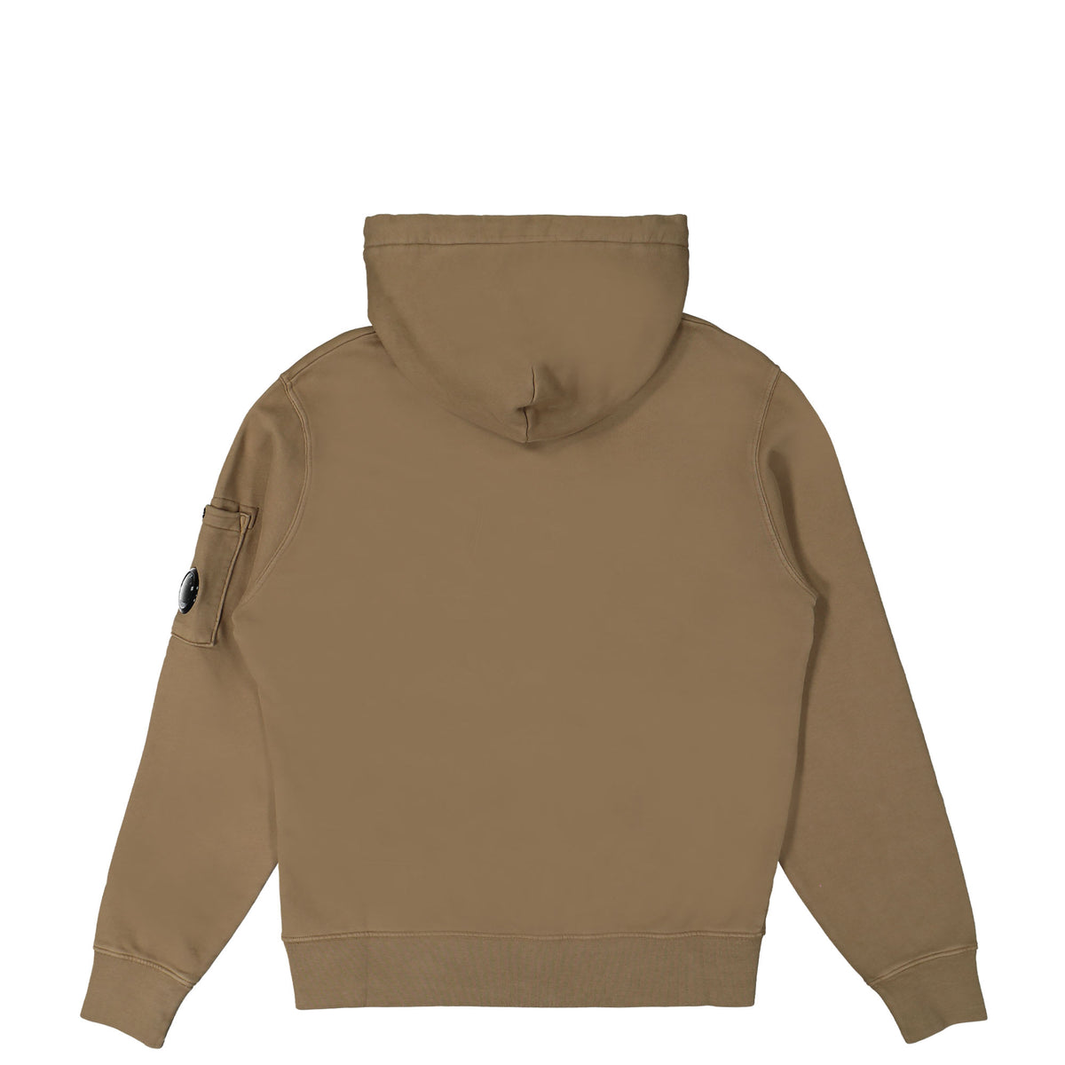 Cp Company Garment Dyed Overhead Lens Hoodie In Butternut Brown