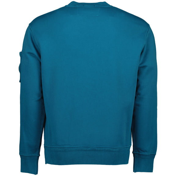 Cp Company Loose Fit Lens Diagonal Fleece Resist Dyed Sweatshirt In Ink Blue