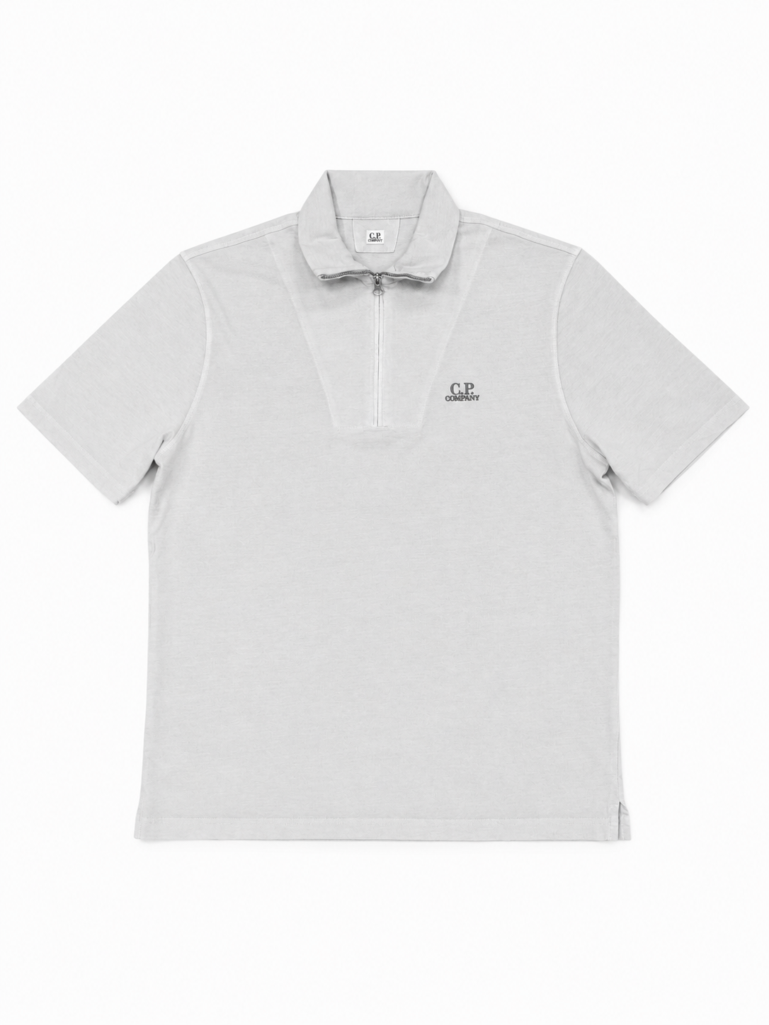 Cp Company 291A Half Zip Polo Shirt In Blue Fox with Certilogo