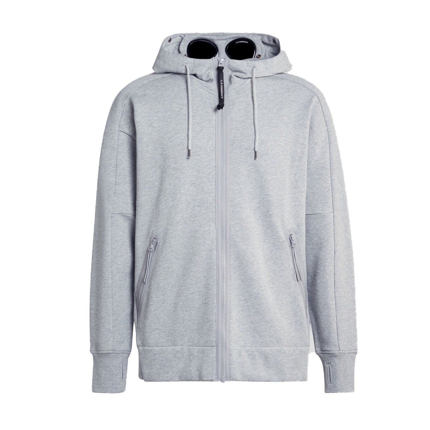 Cp Company Diagonal Raised Goggle Full Zip Hoodie In Grey M93