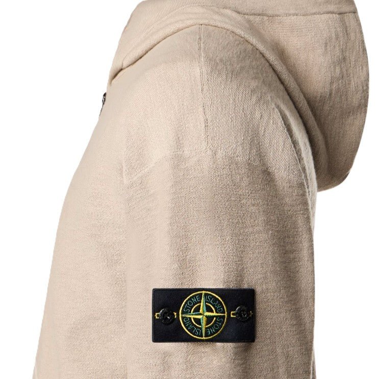 Stone Island Plush Stitch Cotton Nylon Zipped Hooded Knit