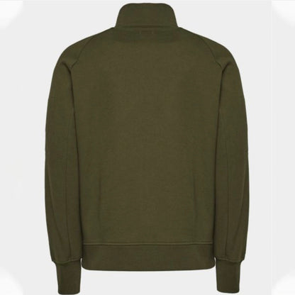 Cp Company Diagonal Raised Lens Full Zip In Ivy Green