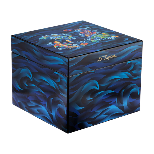 S.T. DUPONT Cigar Humidor Koi Fish Blue 001397