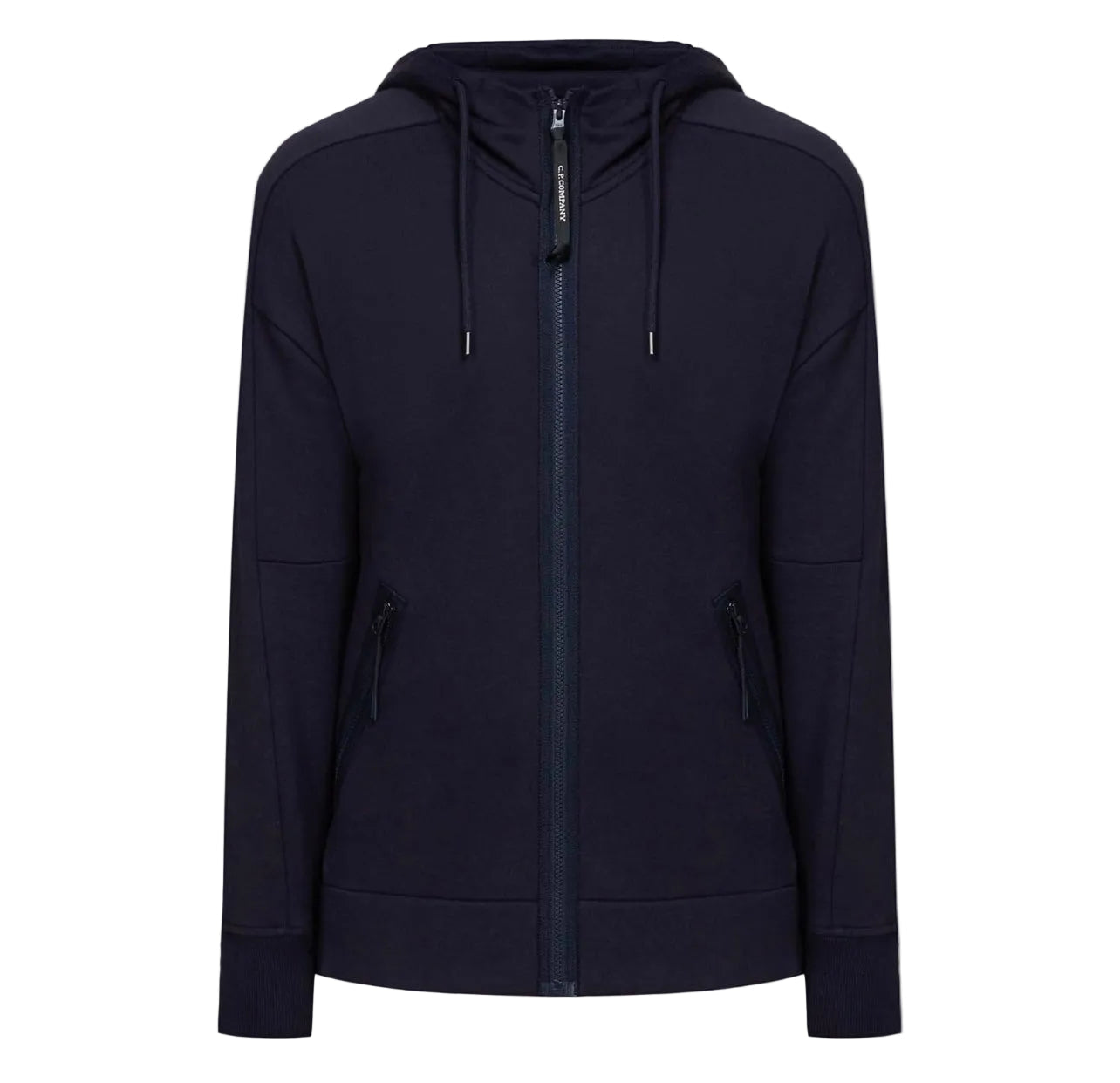 Cp Company Goggle Full Zip Hoodie In Navy