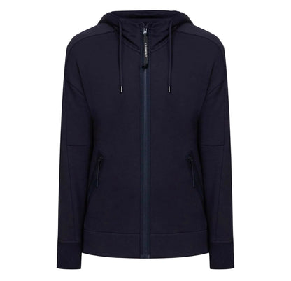 Cp Company Goggle Full Zip Hoodie In Navy